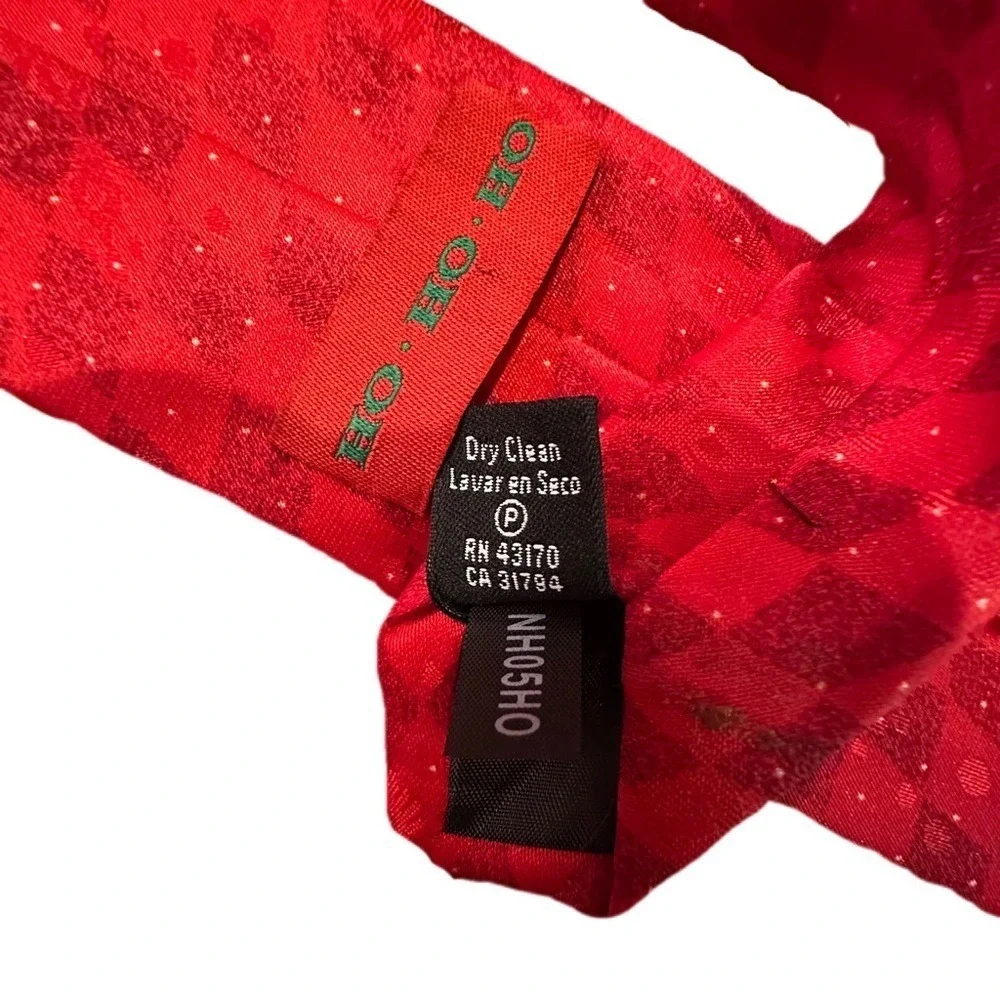 Ho Ho‎ Ho SnowMen Christmas Red Holiday Tie
